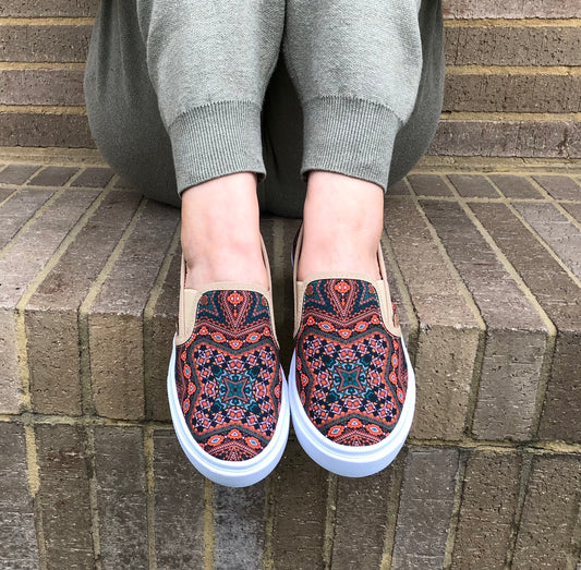 Tenis Slip On para mujer Omán mandalas estampado