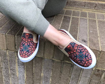 Tenis Slip On para mujer Omán mandalas estampado