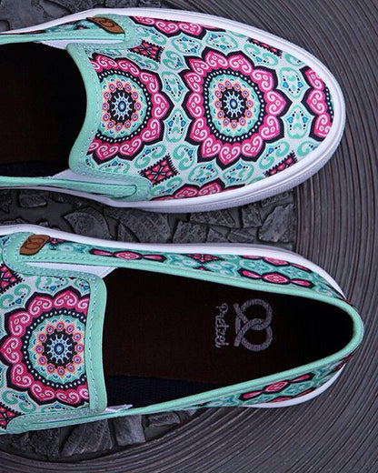 Tenis Slip On para mujer Indian Mint estampado