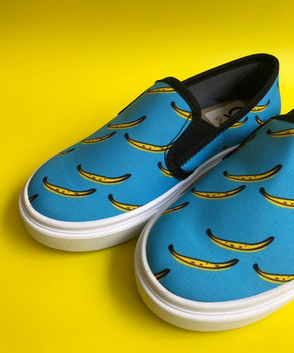 Tenis Slip On para niños Bananos estampado